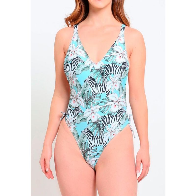 SAMIA - Traje de baño rebajado estampado verde SAMIA