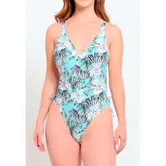 SAMIA - Traje de baño rebajado estampado verde