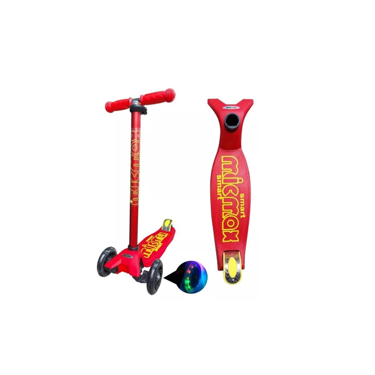 GENERICO - Scooter Monopatin Rojo Mic Max Regulable Ruedas Led Niños