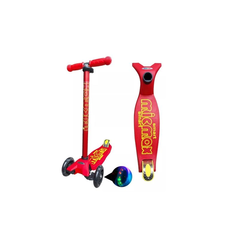 GENERICO - Scooter Monopatin Rojo Mic Max Regulable Ruedas Led Niños
