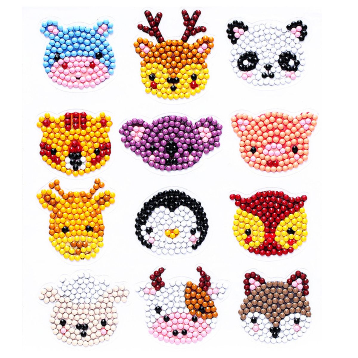 GENERICO - Kit Stickers pintura con diamantes - Animales III