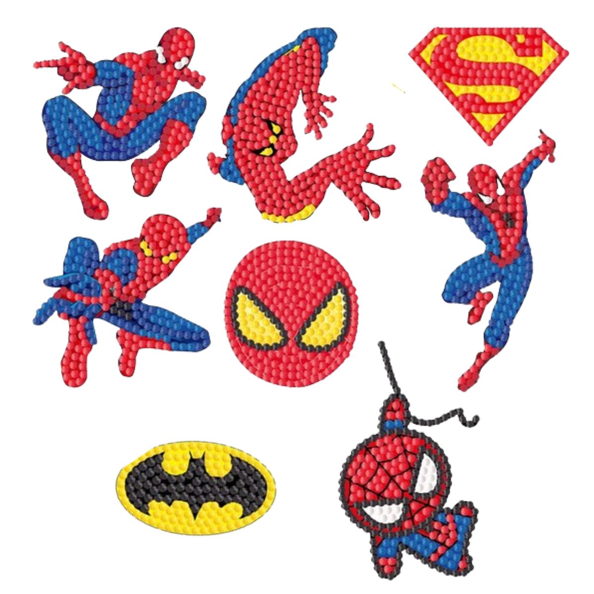 GENERICO - Kit Stickers pintura con diamantes - Superheroes II