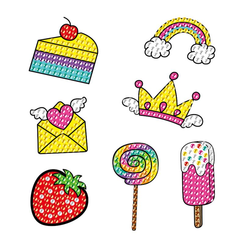 GENERICO - Kit Stickers pintura con diamantes - Helado Rosa