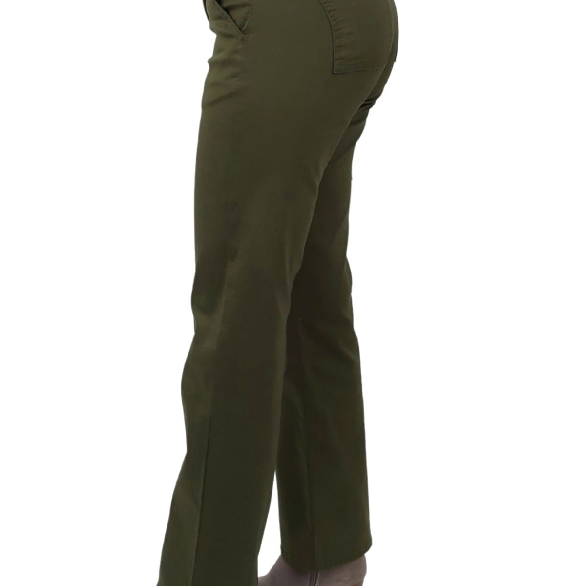 TENTATION - PANTALON GABARDINA CARGO TIRO ALTO VERDE