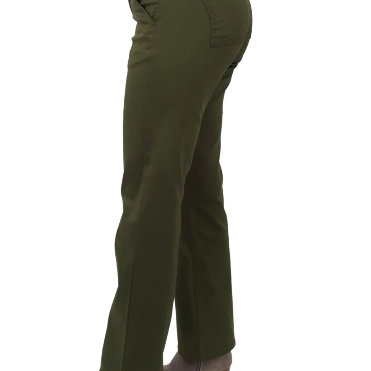TENTATION - PANTALON GABARDINA CARGO TIRO ALTO VERDE