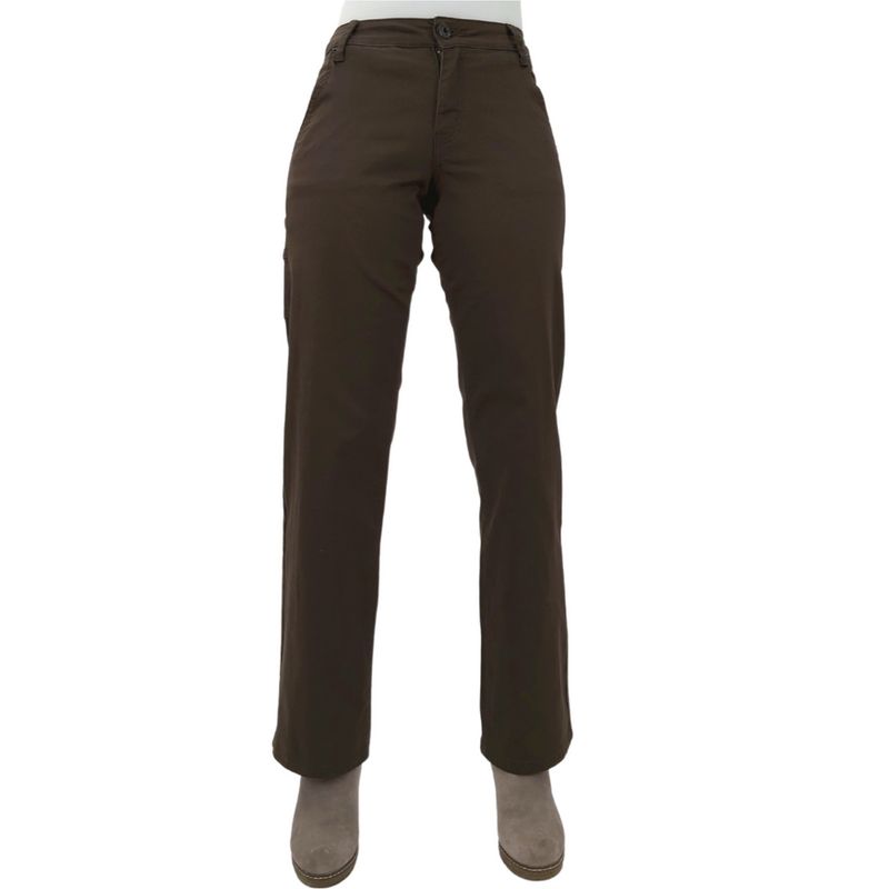 TENTATION - PANTALON GABARDINA CARGO TIRO ALTO CAFÉ
