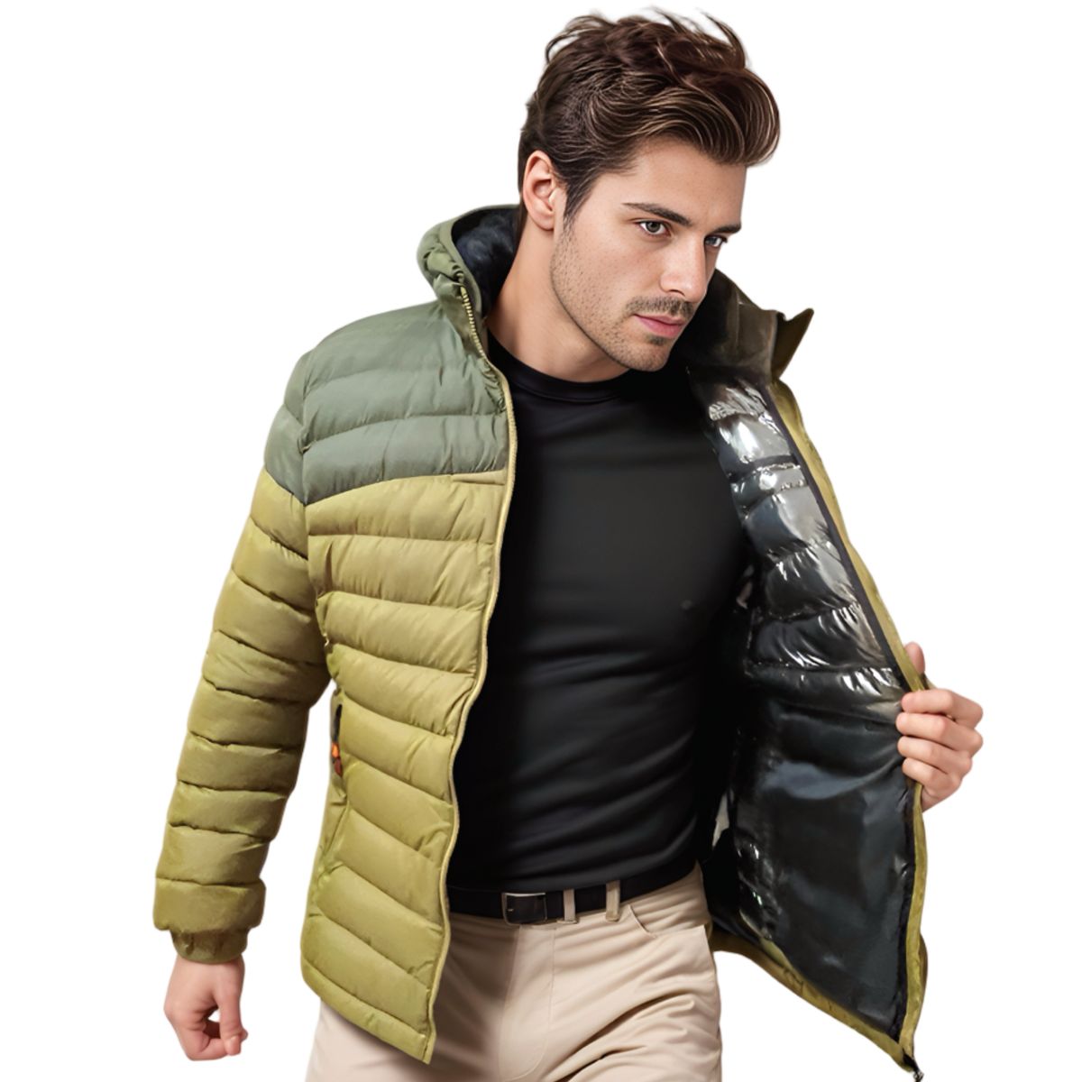 GENERAC - Chaqueta Parka Hombre Termica Impermeable YMOSS Superior Arena