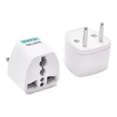 GENERICO - Adaptador Enchufe Universal 2 Patas Redonda Plana Chile/eur