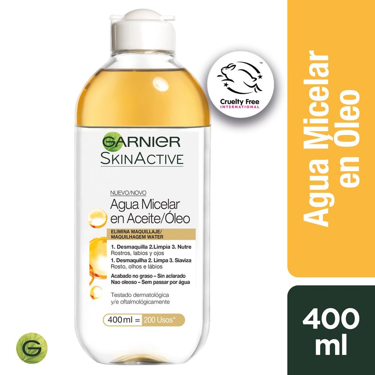 GARNIER - Agua Micelar En Óleo Skin Active 400 ml