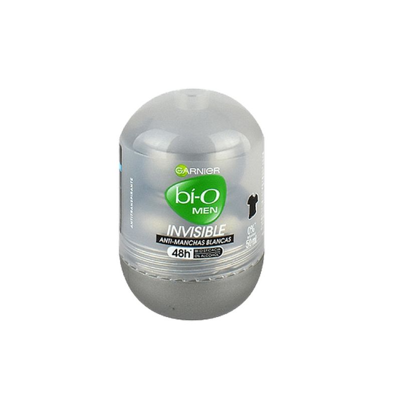 GARNIER - Desodorante Bi-O Invisible Antimanchas Roll On Hombre 50 Ml