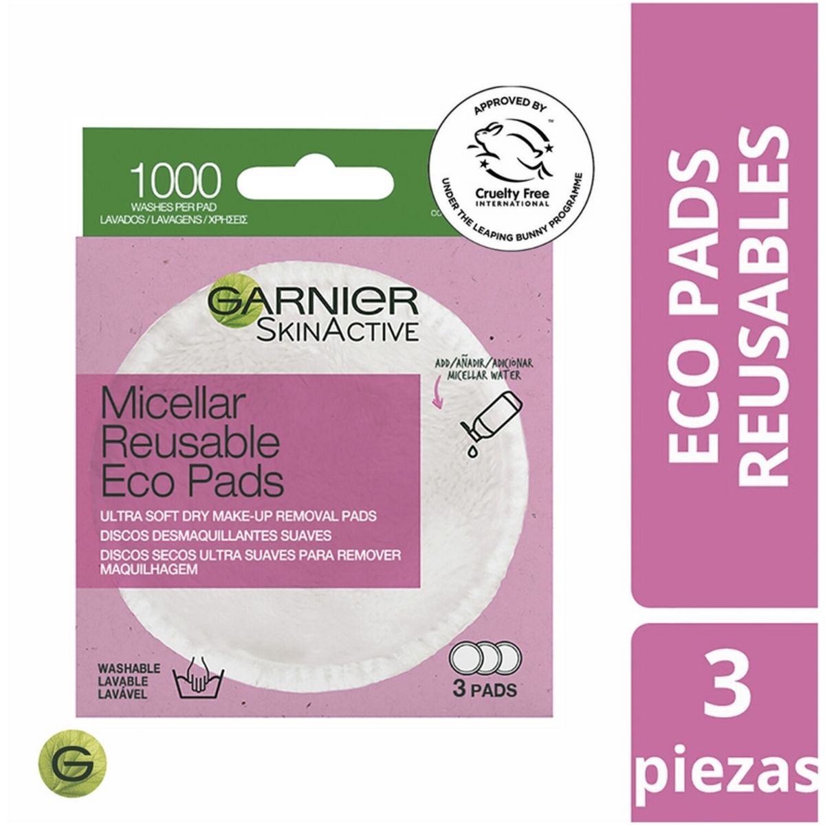 GARNIER - Garnier Skin Active Micellar Reusable Eco Pads x3