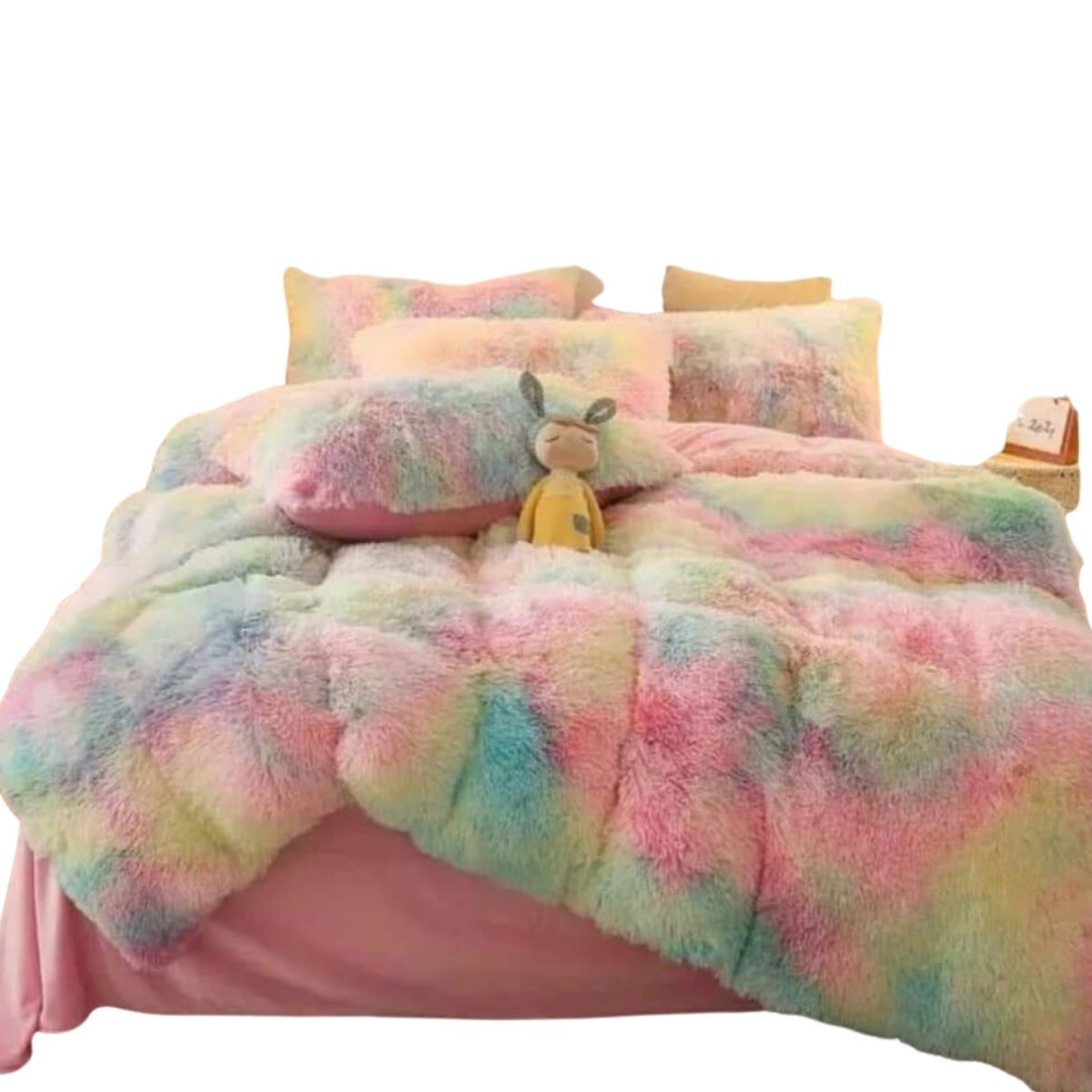 GENERICO - cobertores peluditos con chiporro  multicolor
