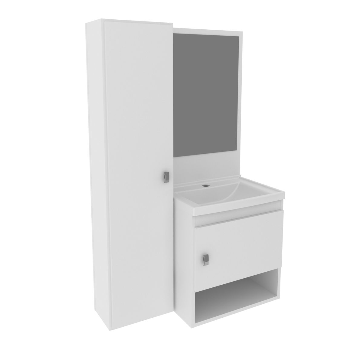 TECNOMOBILI - MUEBLE BAÑO AEREO CON 2 PUERTAS BLANCO