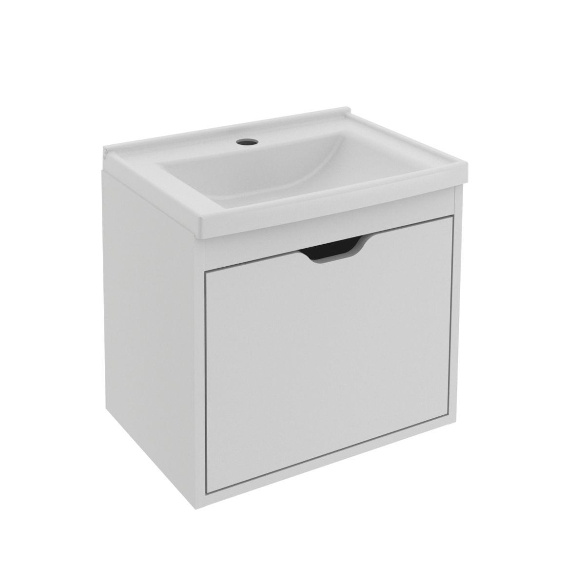 TECNOMOBILI - MUEBLE BAÑO AEREO CON 1 PUERTA BLANCO