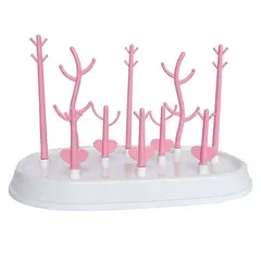 PUMUCKI - Rack Secador De Mamaderas Rosado Niña
