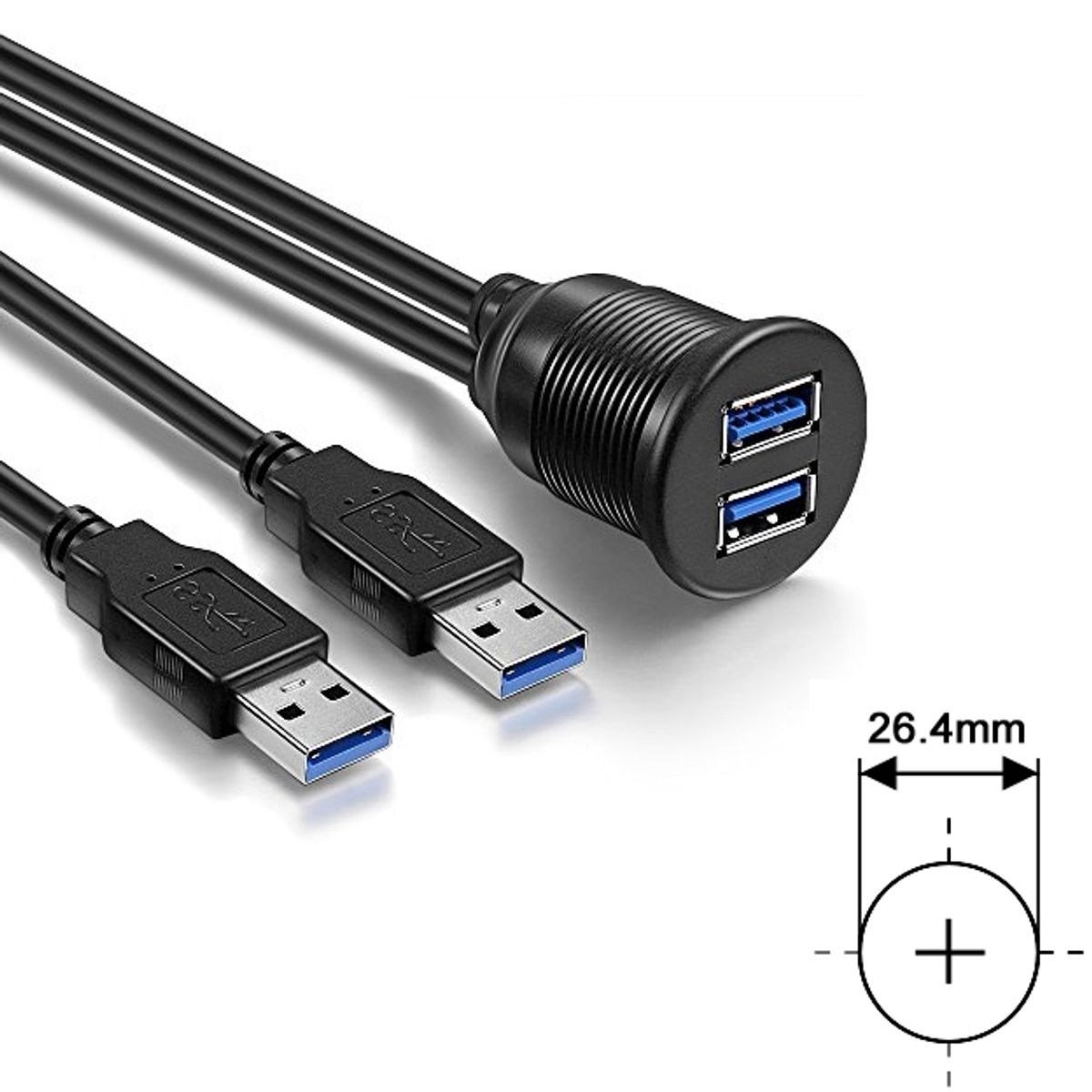 AMPIRE - ENCHUFE DOBLE USB 200CM