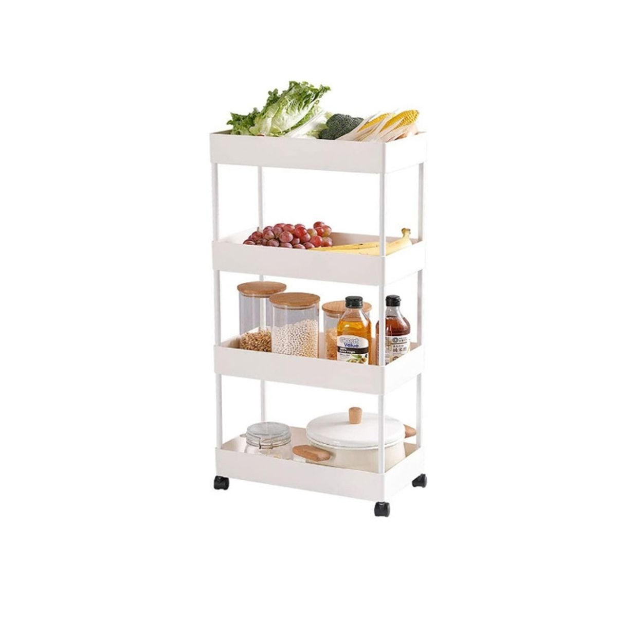 GENERICO - Carrito Organizador Multifuncional Estante 4 Niveles Cocina
