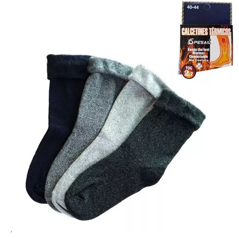 EVERSO - 4 Pares Calcetines Ultra Termicos Cardado Suaves Para Hombre T/40-44