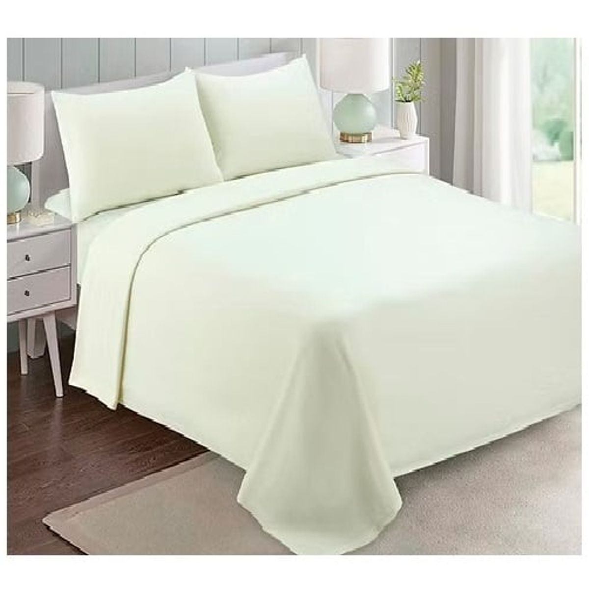 GENERICO - Juego de cama sabanas de polar - 2 Plazas - Color Blanco Invierno