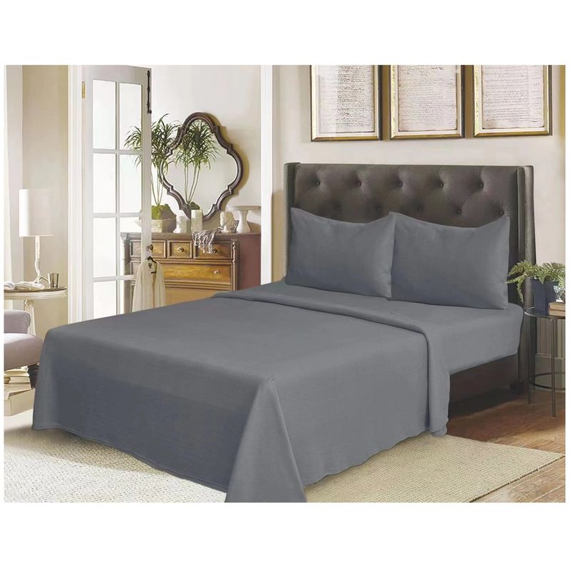 GENERICO - Juego de cama sabanas de polar - 2 Plazas - Color Gris