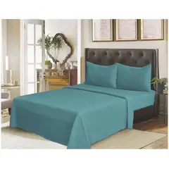 GENERICO - Juego de cama sabanas de polar - 2 Plazas - Color Turquesa