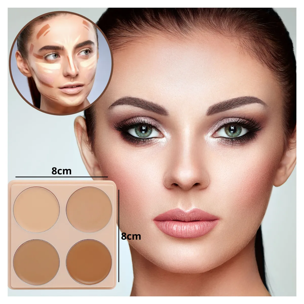 GENERICO - Paleta de 4 contornos en crema alta cobertura