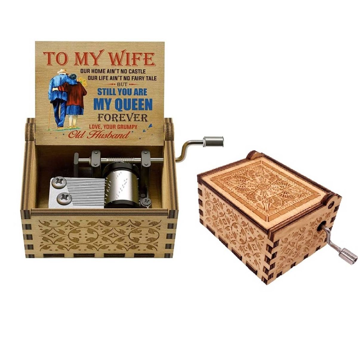 GENERICO - TO MY WIFE Dedicatoria a Esposa Café  Caja Musical