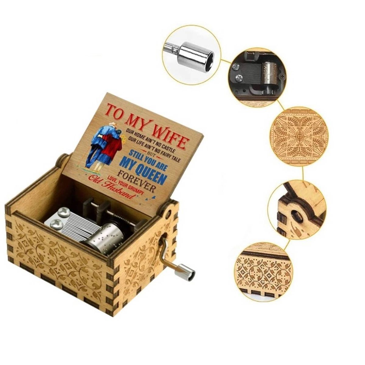 GENERICO - TO MY WIFE Dedicatoria a Esposa Café  Caja Musical