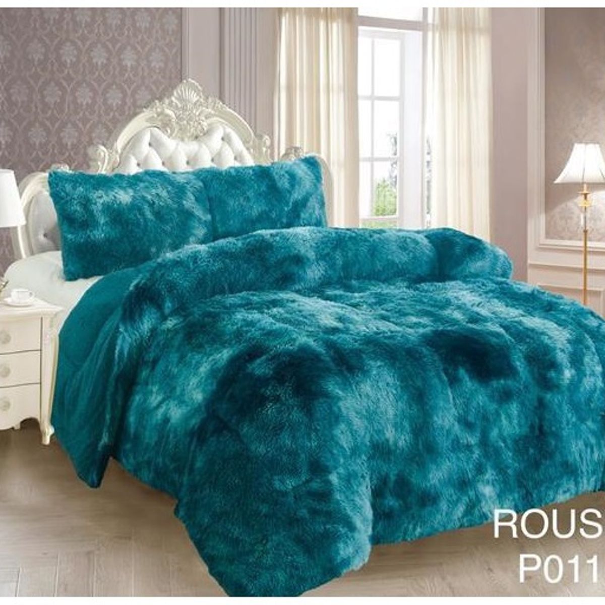 GENERICO - Cobertor de invierno Peludo con Chiporro 2 Plazas - Verde Jaspeado RS