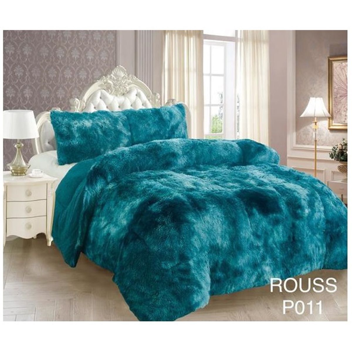 GENERICO - Cobertor de invierno Peludo con Chiporro 2 Plazas - Verde Jaspeado RS