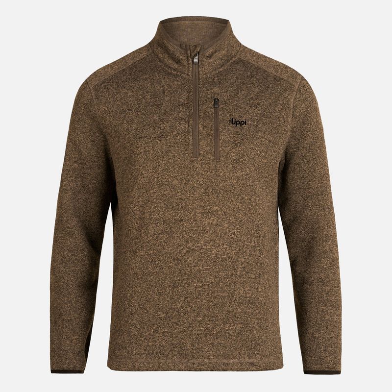 LIPPI - Poleron Hombre Coronado Therm-Pro Pullover Melange Verde Oscuro Lippi
