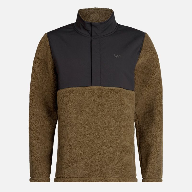 LIPPI - Poleron Hombre Glaciar Sherpa-Pro 1/4 Zip Jacket Verde Militar Lippi