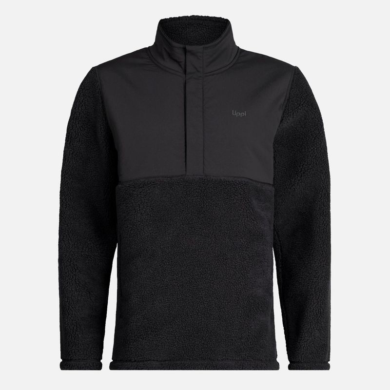 LIPPI - Poleron Hombre Glaciar Sherpa-Pro 1/4 Zip Jacket Negro Lippi