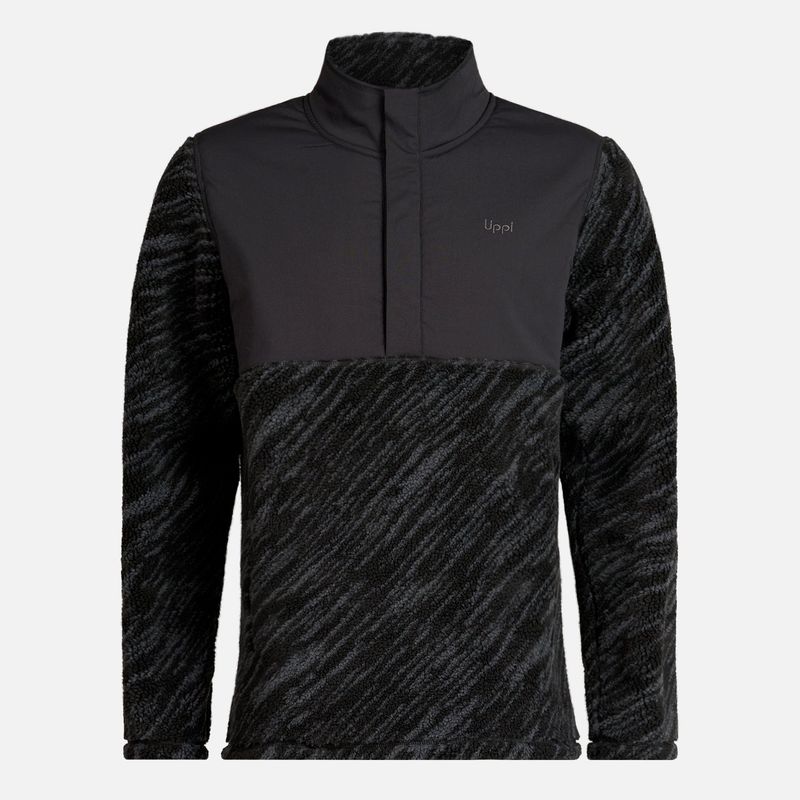 LIPPI - Poleron Hombre Glaciar Sherpa-Pro 1/4 Zip Jacket Print Negro Lippi