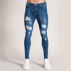 BLWOENS - Jeans casuales de moda para hombres - Azul