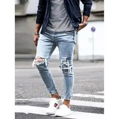 BLWOENS - Jeans casuales de moda para hombres - Azul
