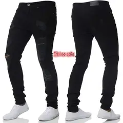 BLWOENS - Jeans casuales de moda para hombres - Negro