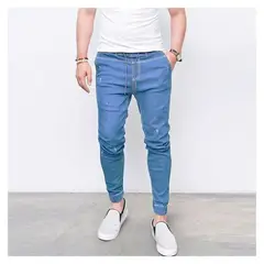 BLWOENS - Jeans casuales de moda para hombres - Azul