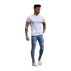 BLWOENS - Jeans casuales de moda para hombres - Azul