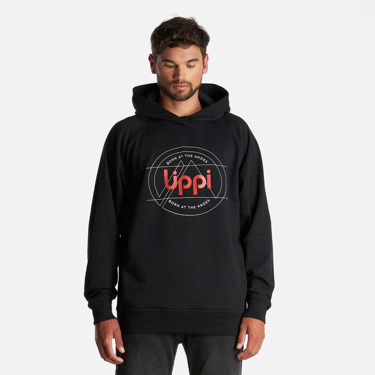 LIPPI - Poleron Hombre Insigne Hoody Sweatshirt Front Print Negro Lippi