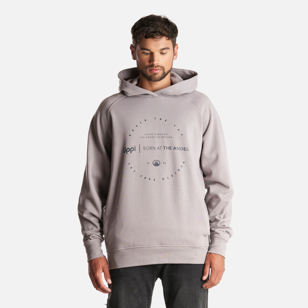 LIPPI - Poleron Hombre Insigne Hoody Sweatshirt Front Print Malva Lippi
