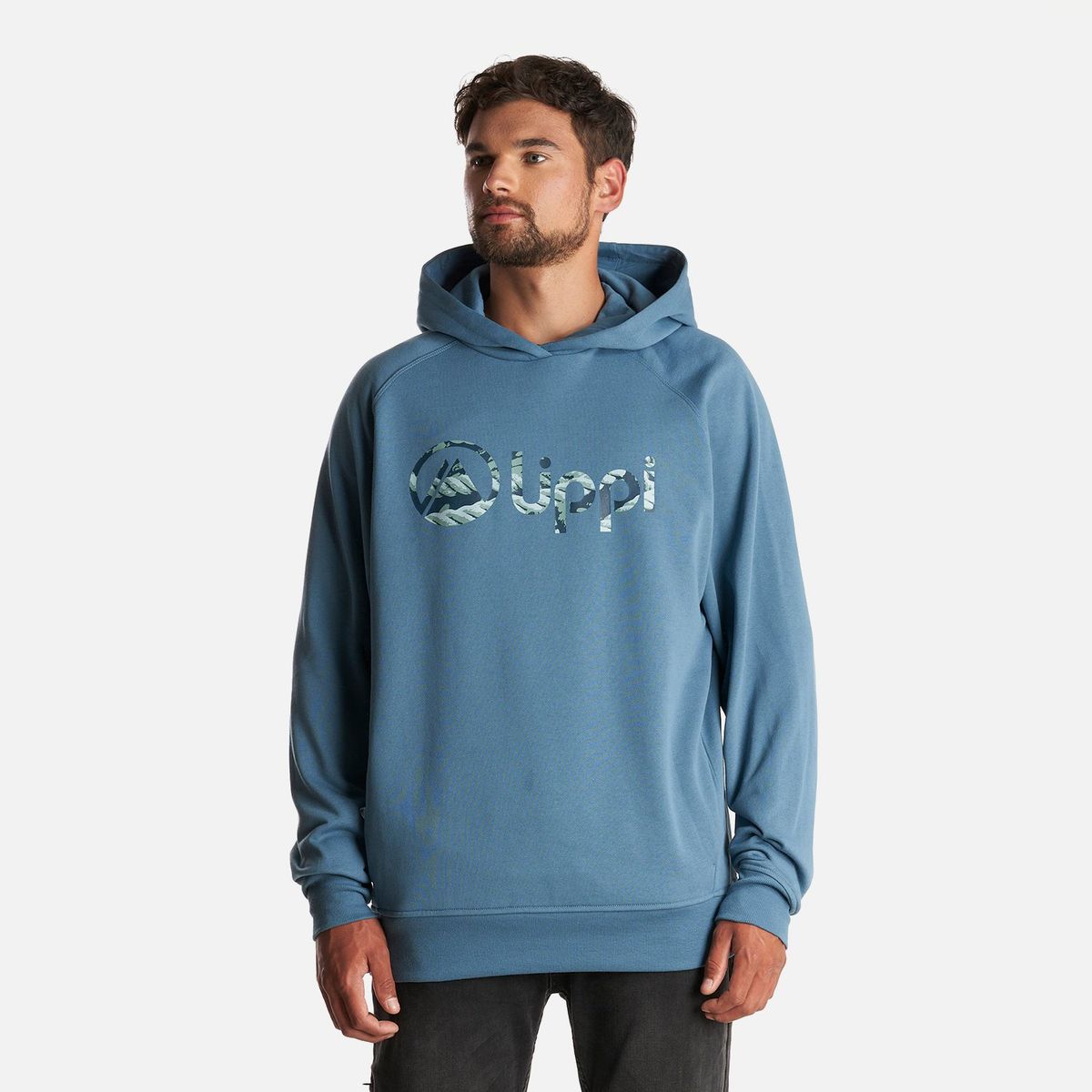 LIPPI - Poleron Hombre Insigne Hoody Sweatshirt Front Print Azul Piedra Lippi