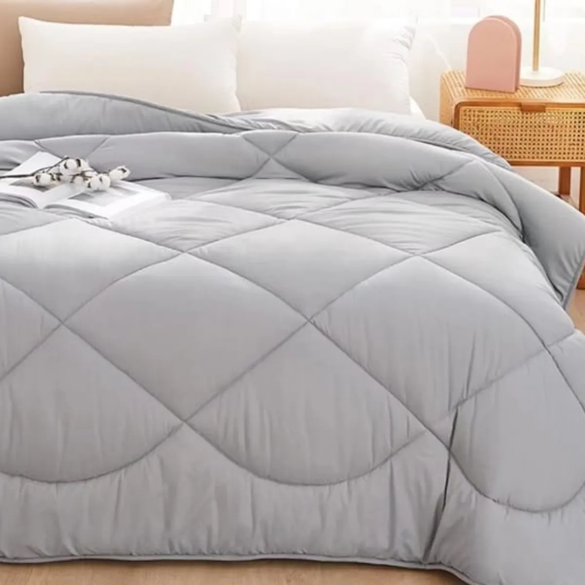 GENERICO - Cubrecama edredón 1 plazas gris