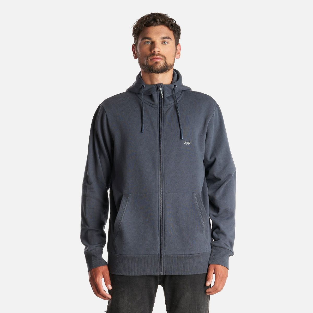 LIPPI - Poleron Hombre Ulmo Full Zip Hoody Sweatshirt Azul Noche Lippi