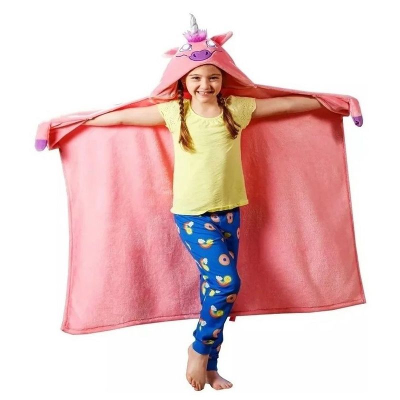 GENERICO - Manta Con Capucha Para Dormir Manta Ojos Luminosos ROSADO