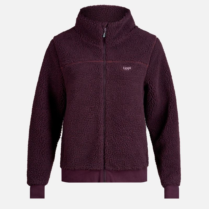 LIPPI - Chaqueta Mujer Comfy Sherpa-Pro Hoody Jacket Burdeo Lippi