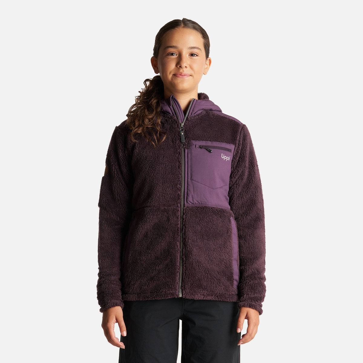 LIPPI - Chaqueta Teen Girl Bear Shaggy-Pro Hoody Jacket Burdeo Lippi