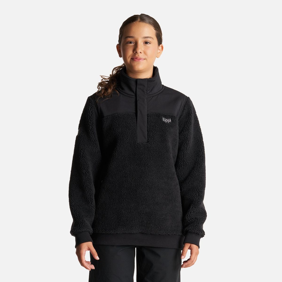 LIPPI - Chaqueta Teen Girl Glaciar Shaggy-Pro 1/4 Zip Jacket Negro Lippi