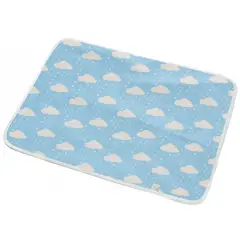 RELMU BB - Mudador cambiador de bebé portátil de algodón Nubes Celeste