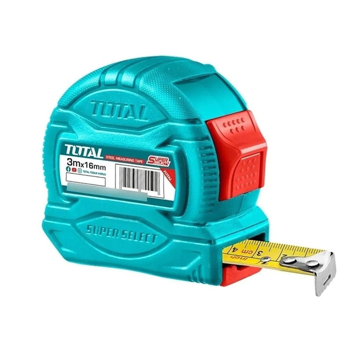 TOTAL TOOLS - Cinta Huincha De Medir Metrica De Acero 3m